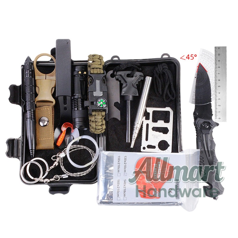 First Aid Kit Camping - Multifunktionale tragbare EDC-Überlebenswerkzeugkasten, Notfallausrüstung für Camping