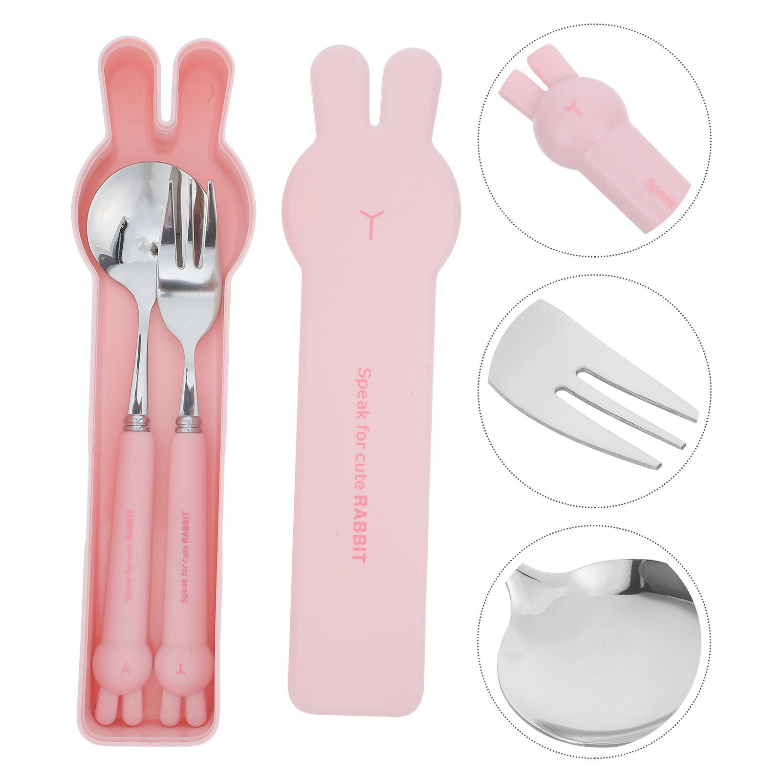 Camp Utensil Set - 1 Set Edelstahl-Besteckset Tragbare Utensilien Kaninchen