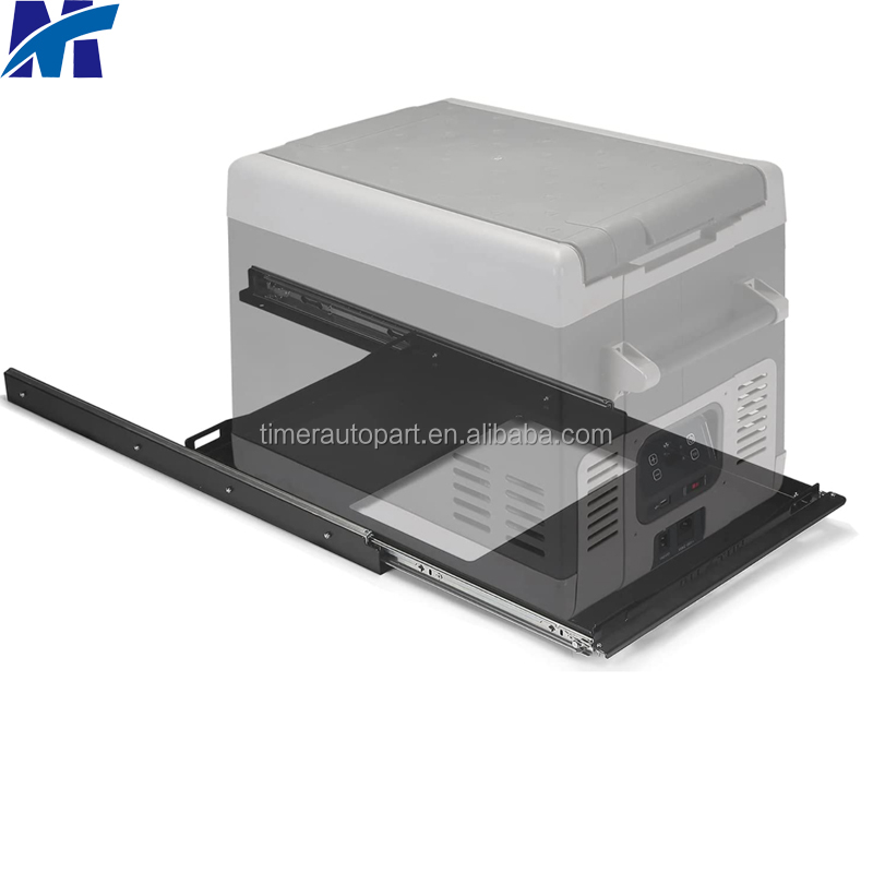 Outdoor Camping Ute - 2026 Ausziehbarer Metall-Kühlschrank-Schubkasten für Outdoor-Camping, Schwerlast-Kühlschrank-Schubkasten