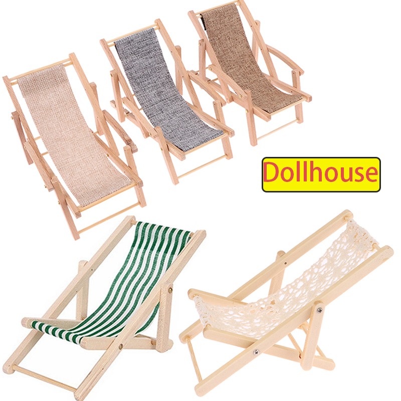Folding Chair - 1Pc 1/12 Puppenhaus Faltbare Liegestuhl Puppenhaus