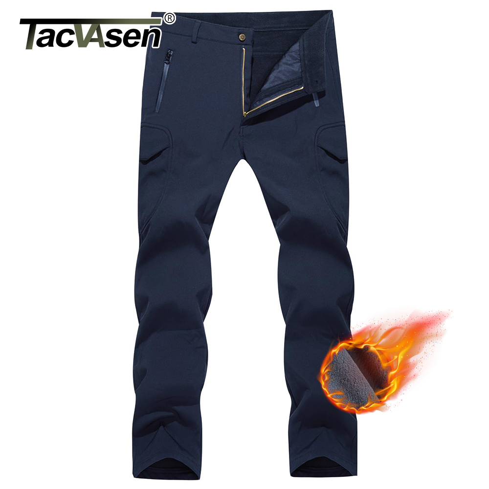 Outdoor Camping In Winter - TACVASEN Winter Herren Softshell Arbeitshose Wasserdichtes