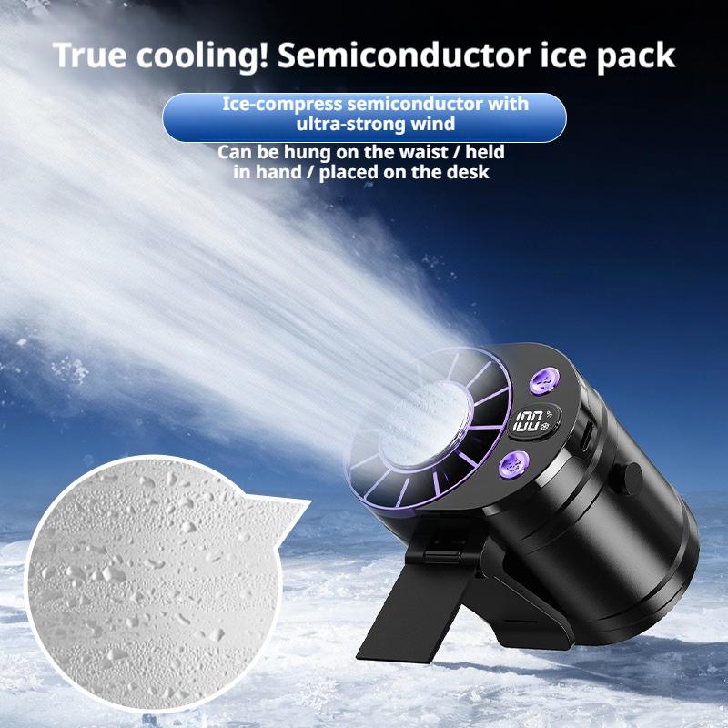 Outdoor Camping Air Conditioner - Tragbarer Taillenkühlventilator, Halbleiter-Mini-Klimaanlage, zum Aufstecken auf