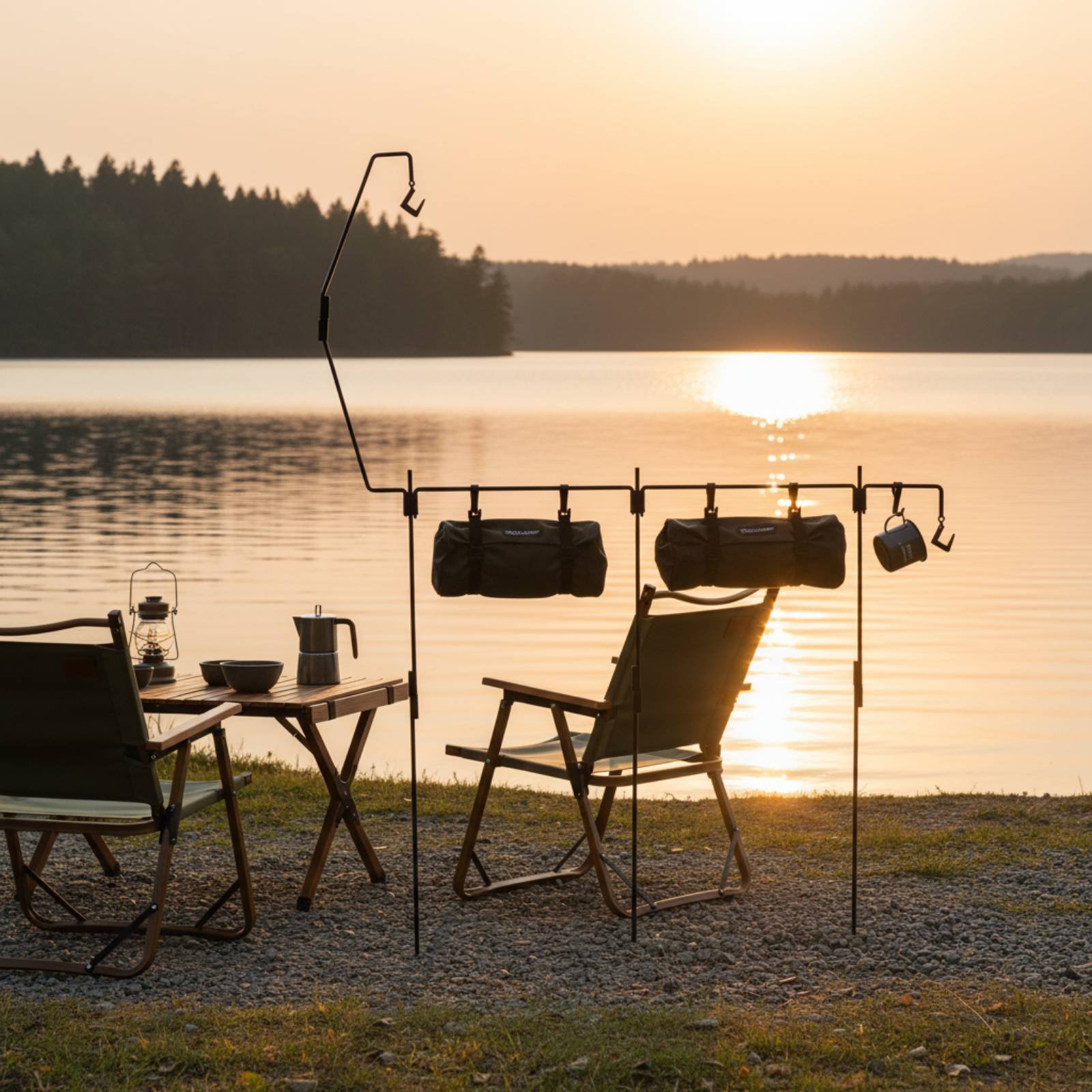 Outdoor Camping Kitchen - Camping-Laternenständer Einfach zu Montieren Camping-Lichtstange Campingküchen-Hängeständer