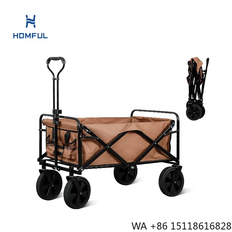 Outdoor Camping Folding Table - HOMFUL Angelwagen Zusammenklappbarer Faltbarer Camping-Trolley Strandwagen