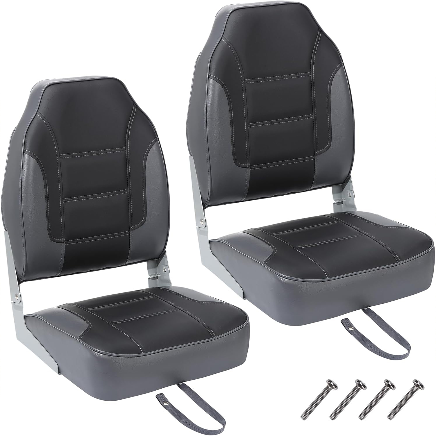 Folding Chair - 2er-Pack klappbare Bootssitze, Hochlehner-Anglersitz, bequeme Bootsstühle