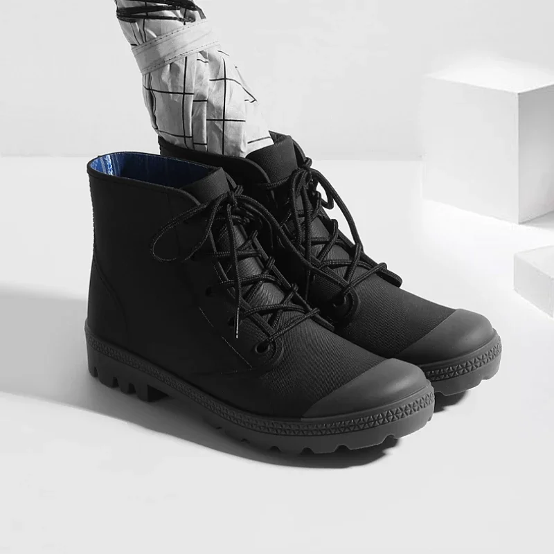 Outdoor Camping In Winter - Winter Männer Regen Stiefel Lace-up Ankle