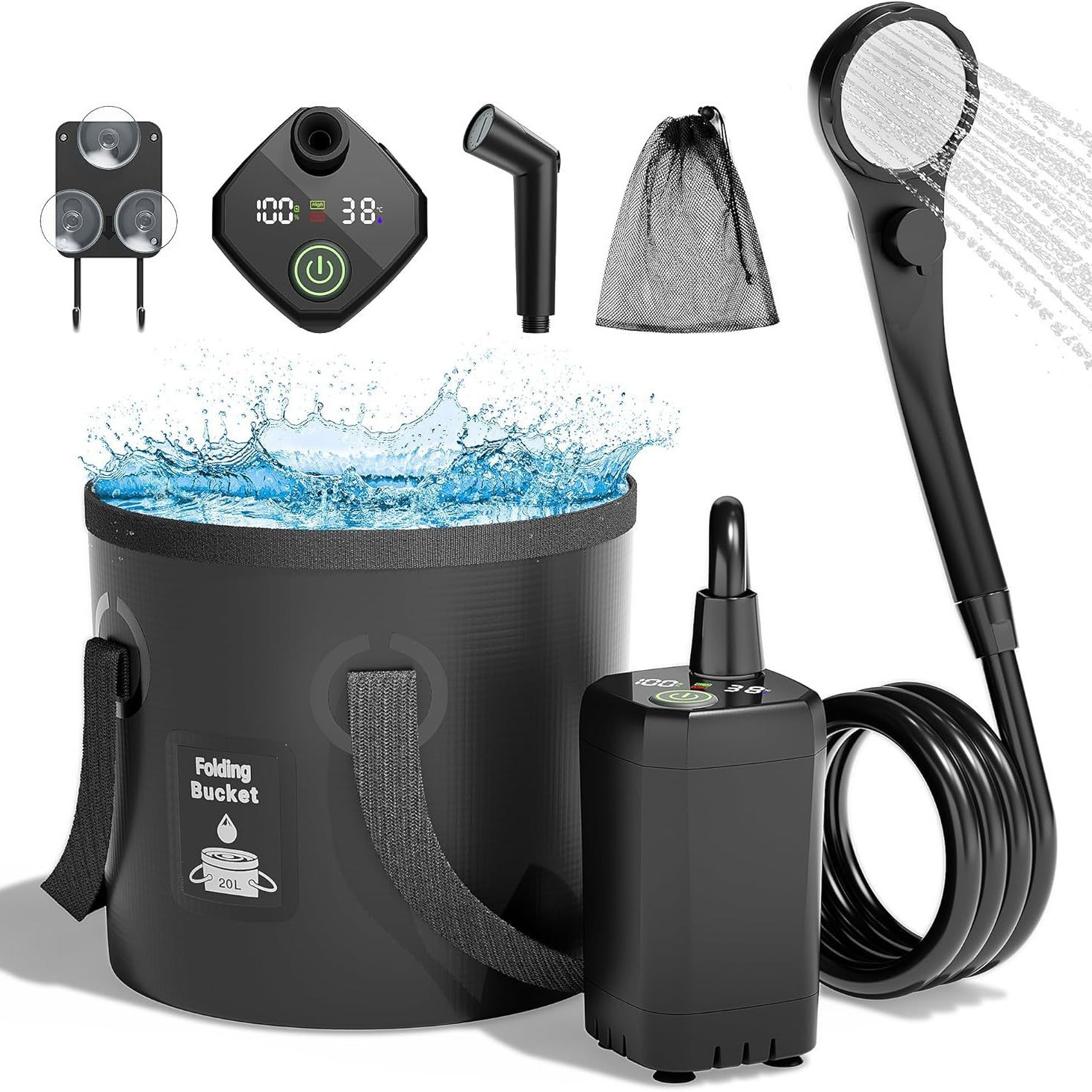 Tragbare Selbstansaugende Elek – Outdoor Camping Shower Bewertung und Preis