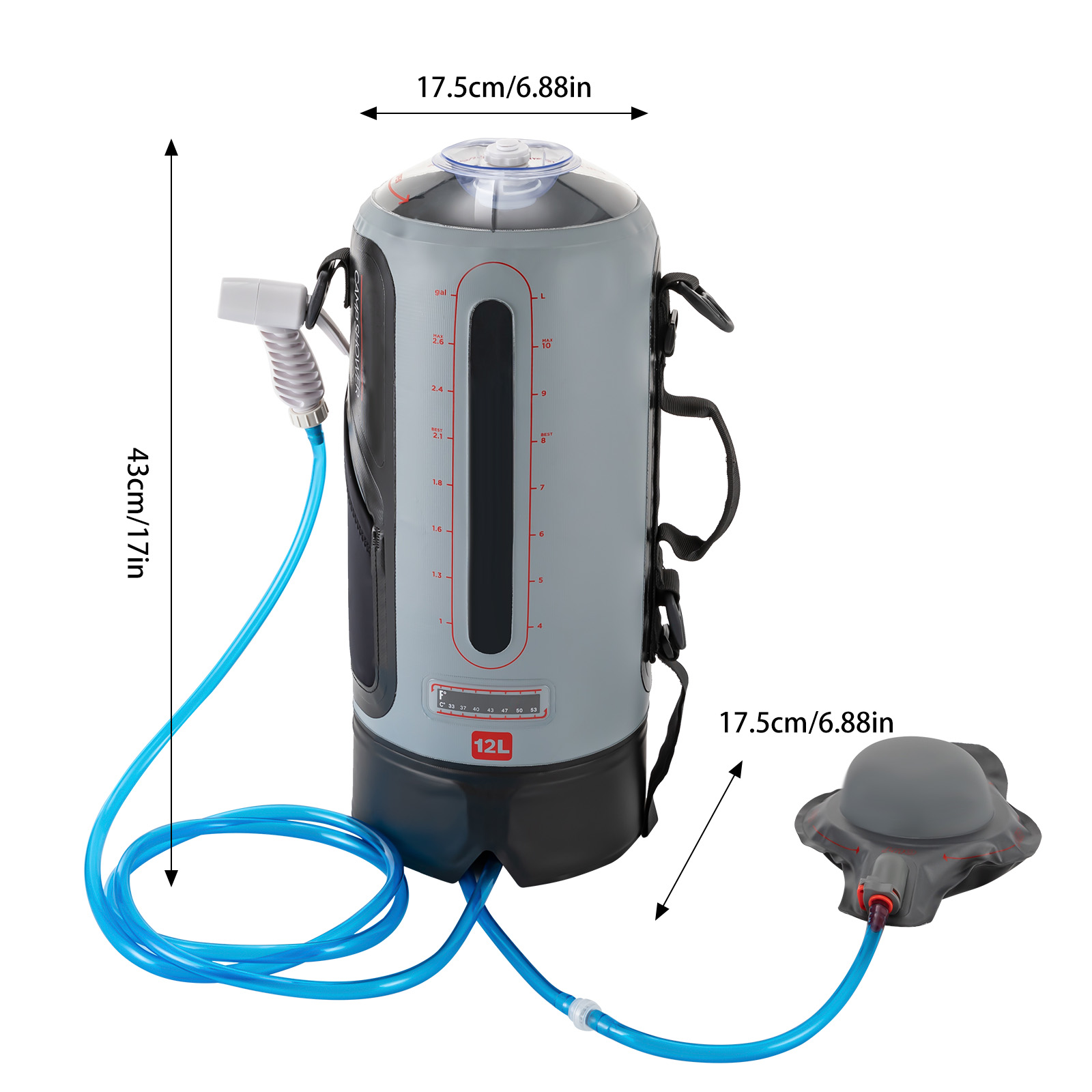 12L Camping-Dusche Solardusche – Portable Camping Shower Bewertung und Preis